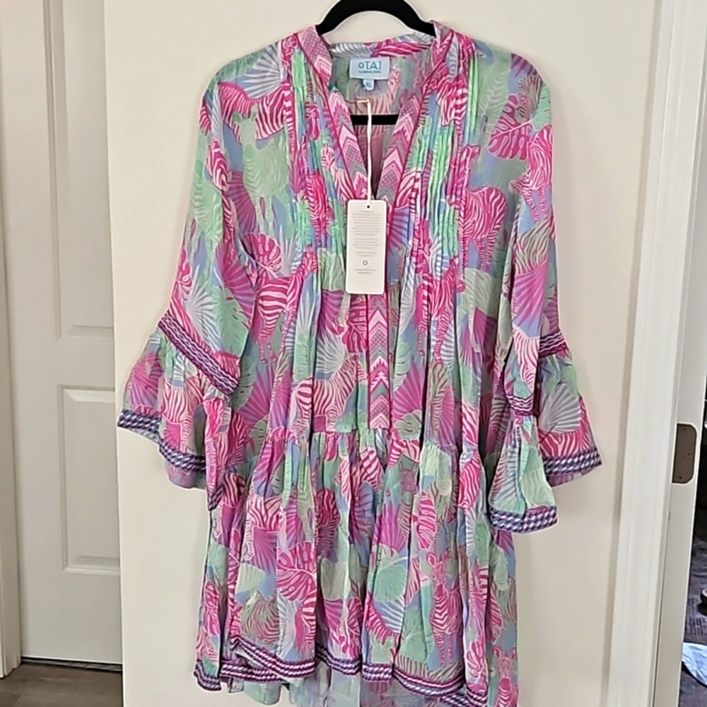 TAJ midi dress with zebra print